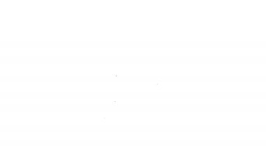 Siyah çizgi ABD Bağımsızlık Günü simgesi beyaz arka planda izole edildi. 4 Temmuz. Amerika Birleşik Devletleri ülkesi. 4K Video hareketli grafik canlandırması