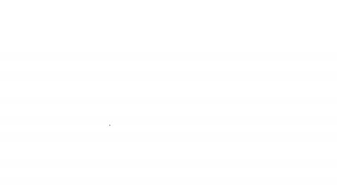 Beyaz arka planda izole edilmiş kurdele ikonu olan siyah çizgi adamı şapkası. 4K Video hareketli grafik canlandırması