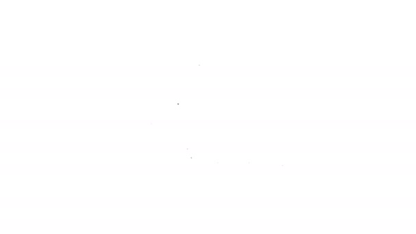 Ligne noire Toy train icône isolé sur fond blanc. Animation graphique de mouvement vidéo 4K — Video