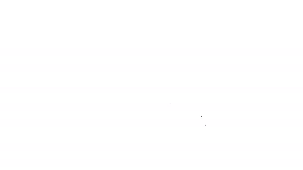 Schwarze Linie Autoscooter-Symbol isoliert auf weißem Hintergrund. Freizeitpark. Spielplatz für Kinder, Freizeitpark. 4K Video Motion Grafik Animation — Stockvideo