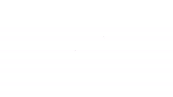 Icono de etiqueta Black line USA aislado sobre fondo blanco. Estados Unidos de América. Animación gráfica de vídeo 4K — Vídeo de stock