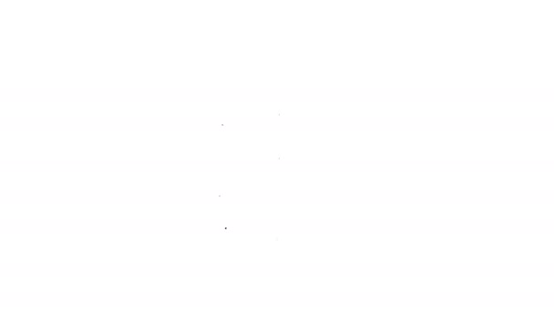 Linea nera Scudo con stelle e strisce icona isolata su sfondo bianco. Bandiera degli Stati Uniti d'America. Il 4 luglio. Giorno di indipendenza degli Stati Uniti. Animazione grafica 4K Video motion — Video Stock