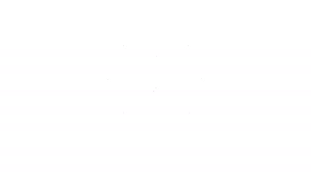 Svart linje Fyrverkeri ikon isolerad på vit bakgrund. Begreppet kul fest. Explosiv pyroteknisk symbol. 4K Video motion grafisk animation — Stockvideo