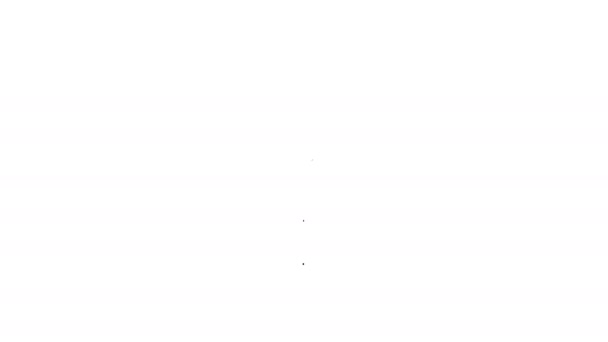 Черная линия американской значок звездного щита изолирован на белом фоне. Флаг Соединенных Штатов Америки. 4 июля. День независимости США. Видеографическая анимация 4K — стоковое видео