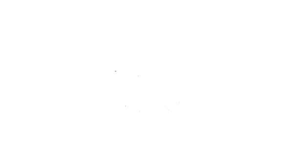 Medaglia linea nera con icona a stella isolata su sfondo bianco. Segno di vittoria. Medaglia d'oro. Animazione grafica 4K Video motion — Video Stock
