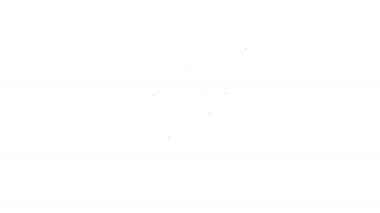 Beyaz arka planda siyah çizgi Amerikan bayrağı ikonu izole edildi. ABD bayrağı. Amerika Birleşik Devletleri. 4K Video hareketli grafik canlandırması