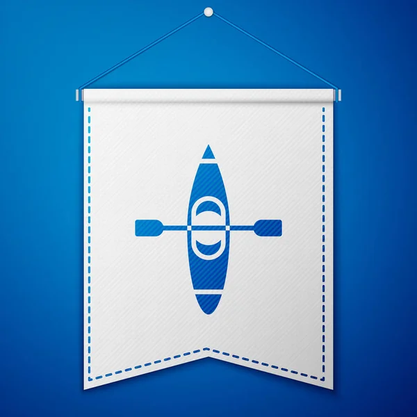 Blue Kayak Paddle Icon Isolated Blue Background Kayak Canoe Fishing — Stock Vector
