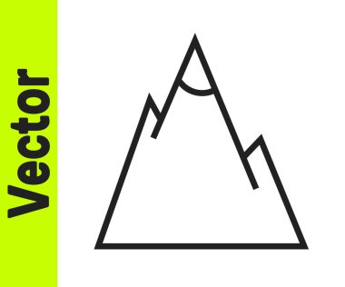 Siyah çizgi dağ simgesi beyaz arkaplanda izole edildi. Zaferin ya da başarının sembolü. Vektör İllüstrasyonu.