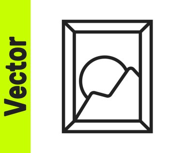 Beyaz arkaplanda siyah çizgi resim ikonu izole edildi. Vektör İllüstrasyonu.