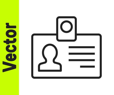 Beyaz arkaplanda siyah çizgi tanımlama simgesi izole edildi. Sunum için, şirketin kimliği için, reklam için kullanılabilir. Vektör.