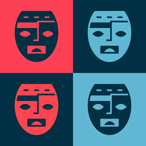 Pop Art Meksykański Majów Lub Aztecka Ikona Maski Izolowane Tle — Wektor stockowy