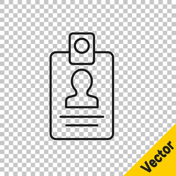 Icono Identificación Línea Negra Aislado Sobre Fondo Transparente Puede Utilizar — Vector de stock