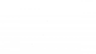 Siyah çizgi Vandal simgesi beyaz arkaplanda izole edildi. 4K Video hareketli grafik canlandırması