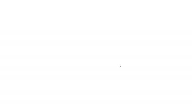 Siyah çizgi barış simgesi beyaz arkaplanda izole edildi. Hippi barış sembolü. 4K Video hareketli grafik canlandırması