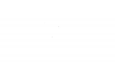 Siyah çizgi protesto simgesi beyaz arkaplanda izole edildi. Toplantı, protestocu, grev, konuşma, pankart, protesto pankartı, dilekçe, lider, broşür. 4K Video hareketli grafik canlandırması