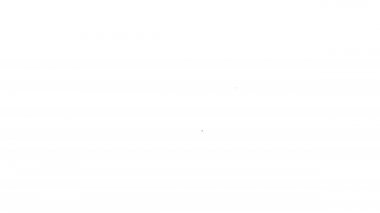 Beyaz arkaplanda siyah çizgi Whistle simgesi izole edildi. Hakem sembolü. Spor ve spor burcu. 4K Video hareketli grafik canlandırması