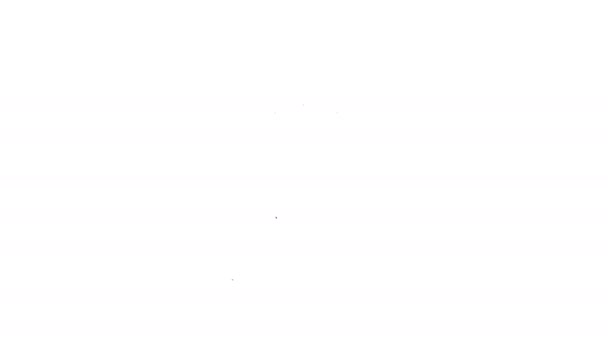 Czarna linia Flasher syrena ikona izolowane na białym tle. Awaryjna migająca syrena. 4K Animacja graficzna ruchu wideo — Wideo stockowe