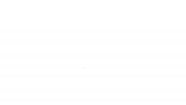 Línea negra Icono vándalo aislado sobre fondo blanco. Animación gráfica de vídeo 4K — Vídeo de stock