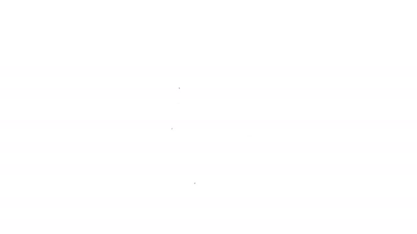 Czarna linia Kajdanki ikona izolowane na białym tle. 4K Animacja graficzna ruchu wideo — Wideo stockowe