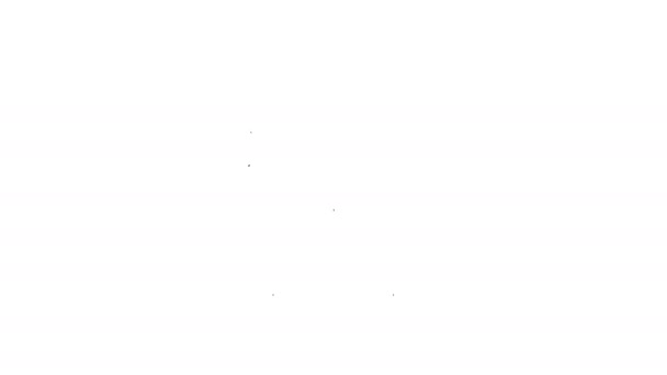 Fekete vonal Gázmaszk ikon elszigetelt fehér háttérrel. Légzőszervi jel. 4K Videó mozgás grafikus animáció — Stock videók
