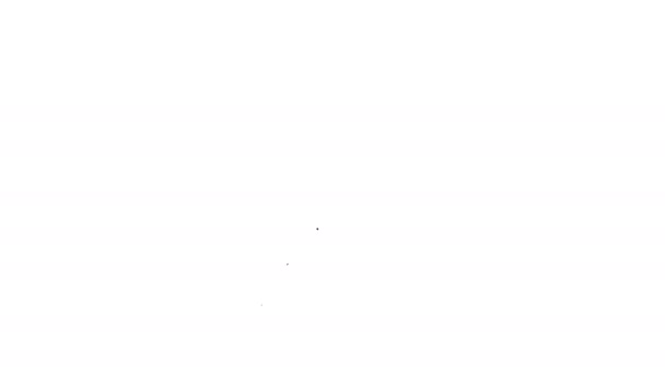 Linea nera Icona di pace isolata su sfondo bianco. Simbolo hippie di pace. Animazione grafica 4K Video motion — Video Stock