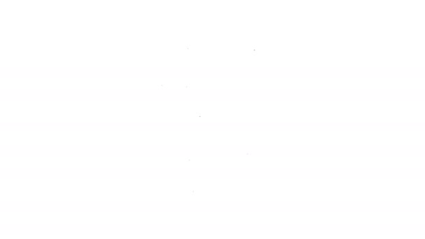 Ligne noire Icône en pierre volante isolée sur fond blanc. Animation graphique de mouvement vidéo 4K — Video
