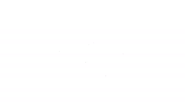 Línea negra Icono de alambre de púas aislado sobre fondo blanco. Animación gráfica de vídeo 4K — Vídeos de Stock