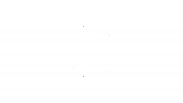 Línea negra Icono de ventana de la prisión aislado sobre fondo blanco. Animación gráfica de vídeo 4K — Vídeos de Stock