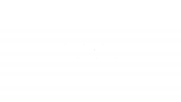 Línea negra Icono de alambre de púas aislado sobre fondo blanco. Animación gráfica de vídeo 4K — Vídeos de Stock
