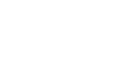 Siyah çizgi polis saldırı kalkanı ikonu beyaz arka planda izole edildi. 4K Video hareketli grafik canlandırması