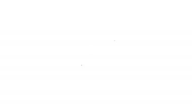 Siyah çizgi kripto para birimi Bitcoin simgesi beyaz arka planda izole edildi. Madeni para. Engelleme zinciri tabanlı şifreli para birimi. 4K Video hareketli grafik canlandırması