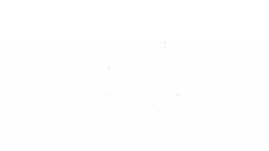 Siyah çizgi sunucusu bitcoin simgesi beyaz arkaplanda izole edildi. 4K Video hareketli grafik canlandırması