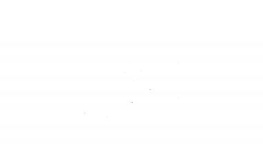 Siyah çizgi Video Grafik Kart simgesi beyaz arkaplanda izole edildi. 4K Video hareketli grafik canlandırması