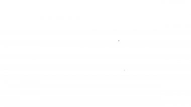 Siyah çizgi kripto para birimi Bitcoin simgesi beyaz arka planda izole edildi. Madeni para. Engelleme zinciri tabanlı şifreli para birimi. 4K Video hareketli grafik canlandırması