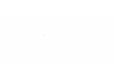 Beyaz zemin üzerinde izole edilmiş mikroçip devre ikonu olan siyah çizgi kripto para birimi bitcoin daire içinde. Engelleme teknolojisi, dijital para piyasası. 4K Video hareketli grafik canlandırması