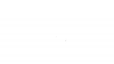 Siyah çizgi kripto para birimi Bitcoin simgesi beyaz arka planda izole edildi. Vites ve Bitcoin ayarı. Engelleme zinciri tabanlı şifreli para birimi. 4K Video hareketli grafik canlandırması