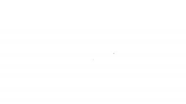 Hedef simgedeki siyah çizgi Bitcoin beyaz arkaplanda izole edildi. Yatırım hedef simgesi. 4K Video hareketli grafik canlandırması