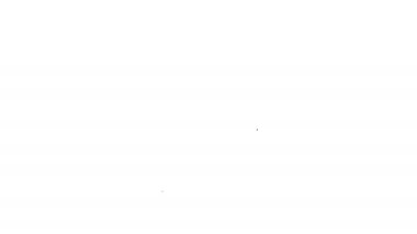 Beyaz arka planda izole edilmiş cam ikonlu siyah şişe votka. 4K Video hareketli grafik canlandırması