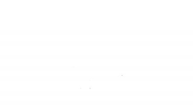 Beyaz arka planda siyah çizgi Valenki simgesi izole edildi. Ulusal Rus kış ayakkabıları. Rusya 'da geleneksel sıcak çizmeler. 4K Video hareketli grafik canlandırması