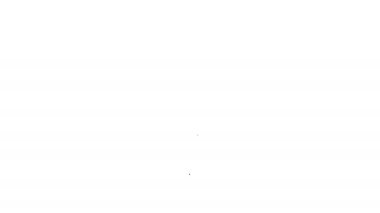 Siyah çizgi ayı başı simgesi beyaz arkaplanda izole edildi. 4K Video hareketli grafik canlandırması