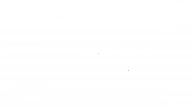 Siyah çizgi Rus ruble banknot simgesi beyaz arka planda izole edildi. 4K Video hareketli grafik canlandırması