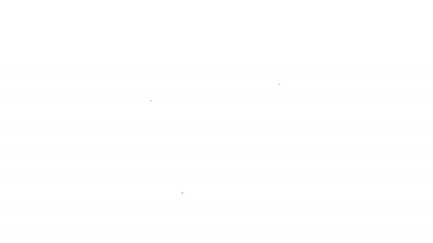 Linha preta Ícone de escudo de assalto da polícia isolado no fundo branco. Animação gráfica em movimento de vídeo 4K — Vídeo de Stock