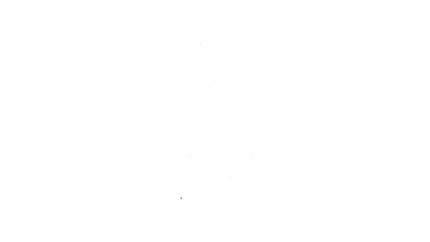Zwarte lijn Walkie talkie icoon geïsoleerd op witte achtergrond. Draagbare radio zender icoon. Radio zendontvanger teken. 4K Video motion grafische animatie — Stockvideo