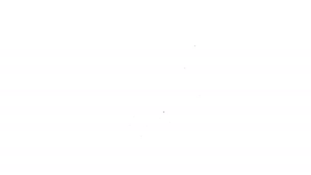 Černá čára Kryptoměna úschovna ikona izolované na bílém pozadí. Nápis peněženka a bitcoin. Koncept těžby. Peníze, platby, hotovost, ikona výplaty. Grafická animace pohybu videa 4K — Stock video