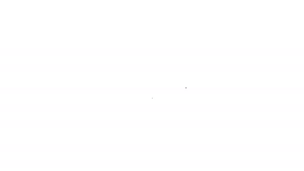 Černá čára Bitcoin v cílové ikony izolované na bílém pozadí. Ikona cíle investice. Grafická animace pohybu videa 4K — Stock video