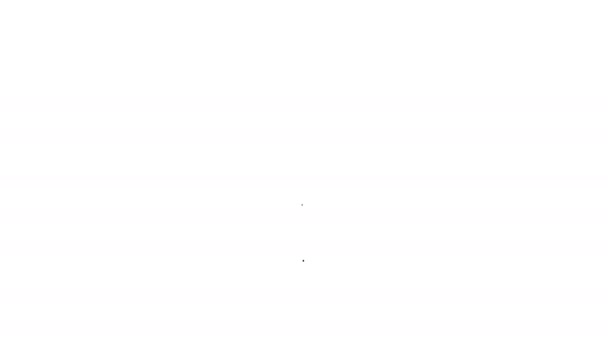 Linea nera Cryptocurrency moneta icona Bitcoin isolato su sfondo bianco. Una moneta da due soldi. Blockchain basato cripto valuta sicura. Animazione grafica 4K Video motion — Video Stock