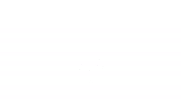 Zwarte lijn Cryptogeld wolk mijnbouw pictogram geïsoleerd op witte achtergrond. Blockchain technologie, Bitcoin, digitale geldmarkt, cryptocoin portemonnee. 4K Video motion grafische animatie — Stockvideo