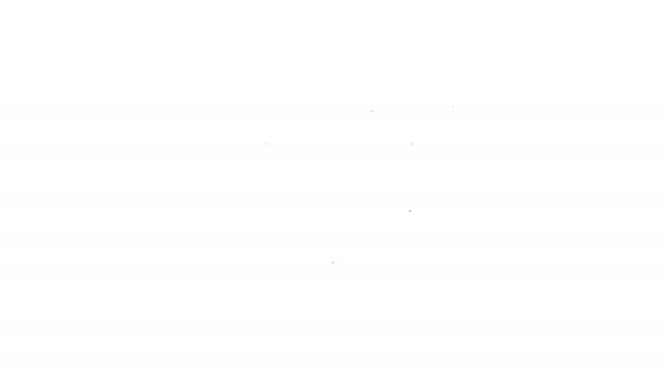 Línea negra Icono de cañón aislado sobre fondo blanco. Animación gráfica de vídeo 4K — Vídeos de Stock