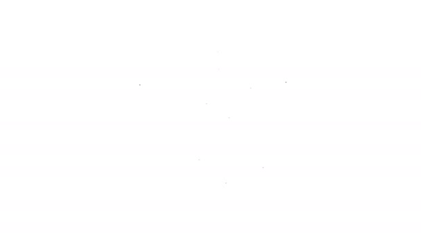 Svart linje Nationellt emblem för Ryssland ikon isolerad på vit bakgrund. Rysk vapensköld tvåhövdad örn. 4K Video motion grafisk animation — Stockvideo