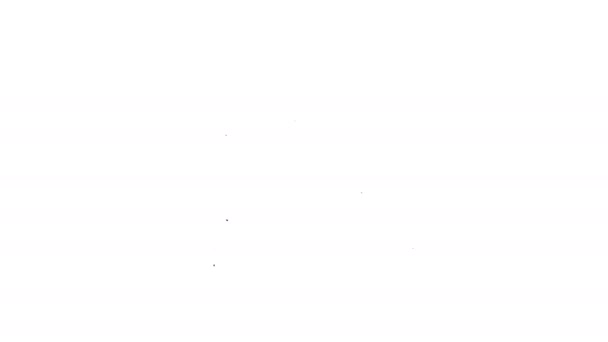 Чорна лінія Hammer і серповидно-радянська ікона ізольована на білому тлі. Символ Радянського Союзу. 4K Відеографічна анімація — стокове відео